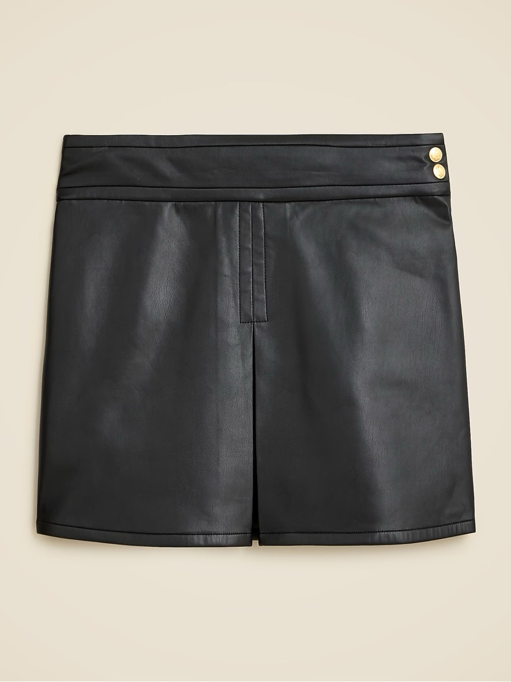 J.Crew Center-pleat mini skirt in faux leather